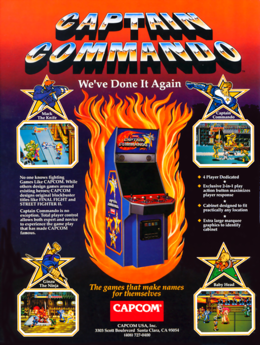 Captain Commando (910928 USA) Arcade Game Cover